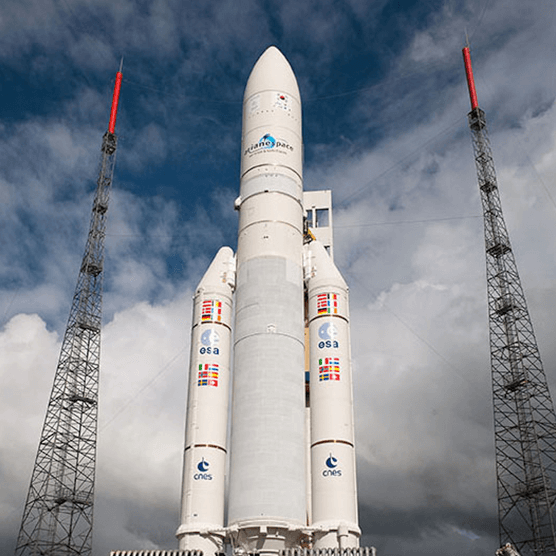 Pas de tir de la fusée Ariane à Kourou en Guyane française