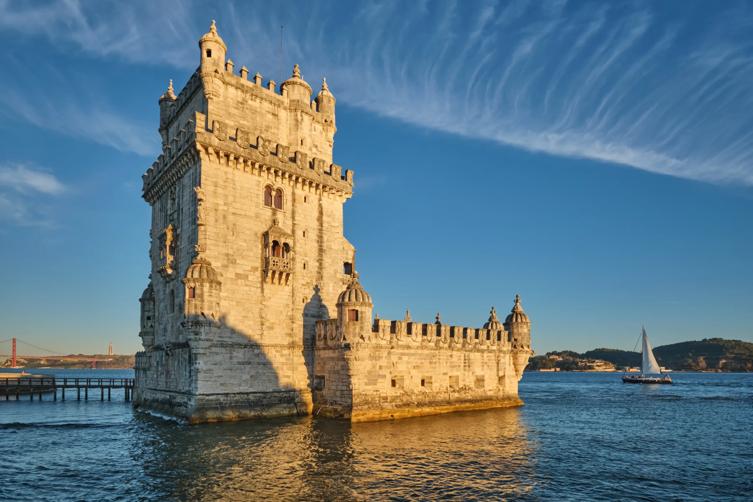 Tour de Belem au Portugal sous un ciel bleu