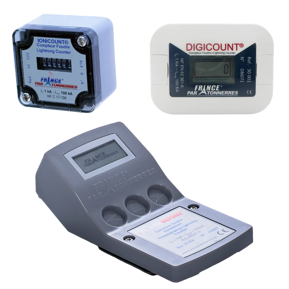 Lightning strikes counter: IONICOUNT, I FLASH REPORT and DIGICOUNT