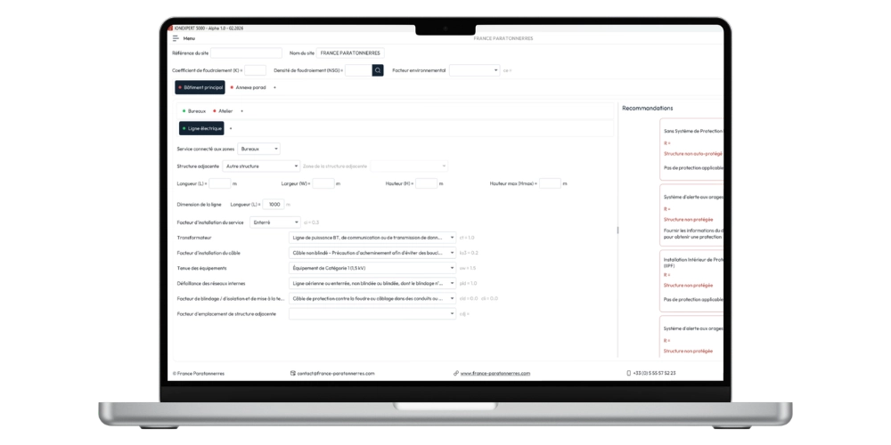 Logiciel d'Analyse du Risque Foudre sur PC - Ionexpert 5000